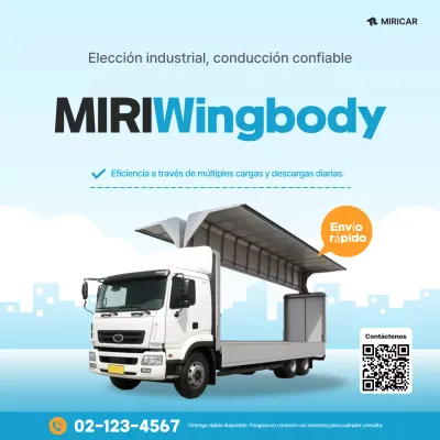 Anuncio sencillo de camión azul