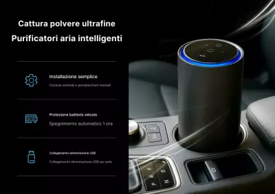 Pubblicità del purificatore d'aria per auto moderno nero