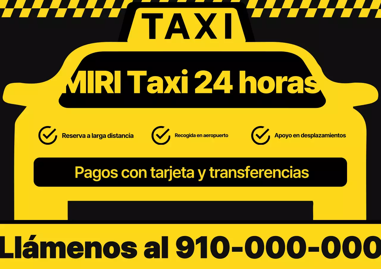 Anuncio de taxi amarillo simple