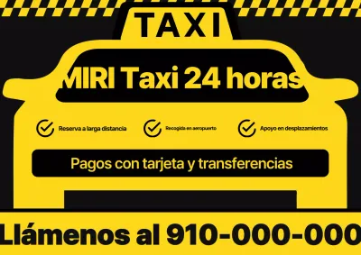 Anuncio de taxi amarillo simple
