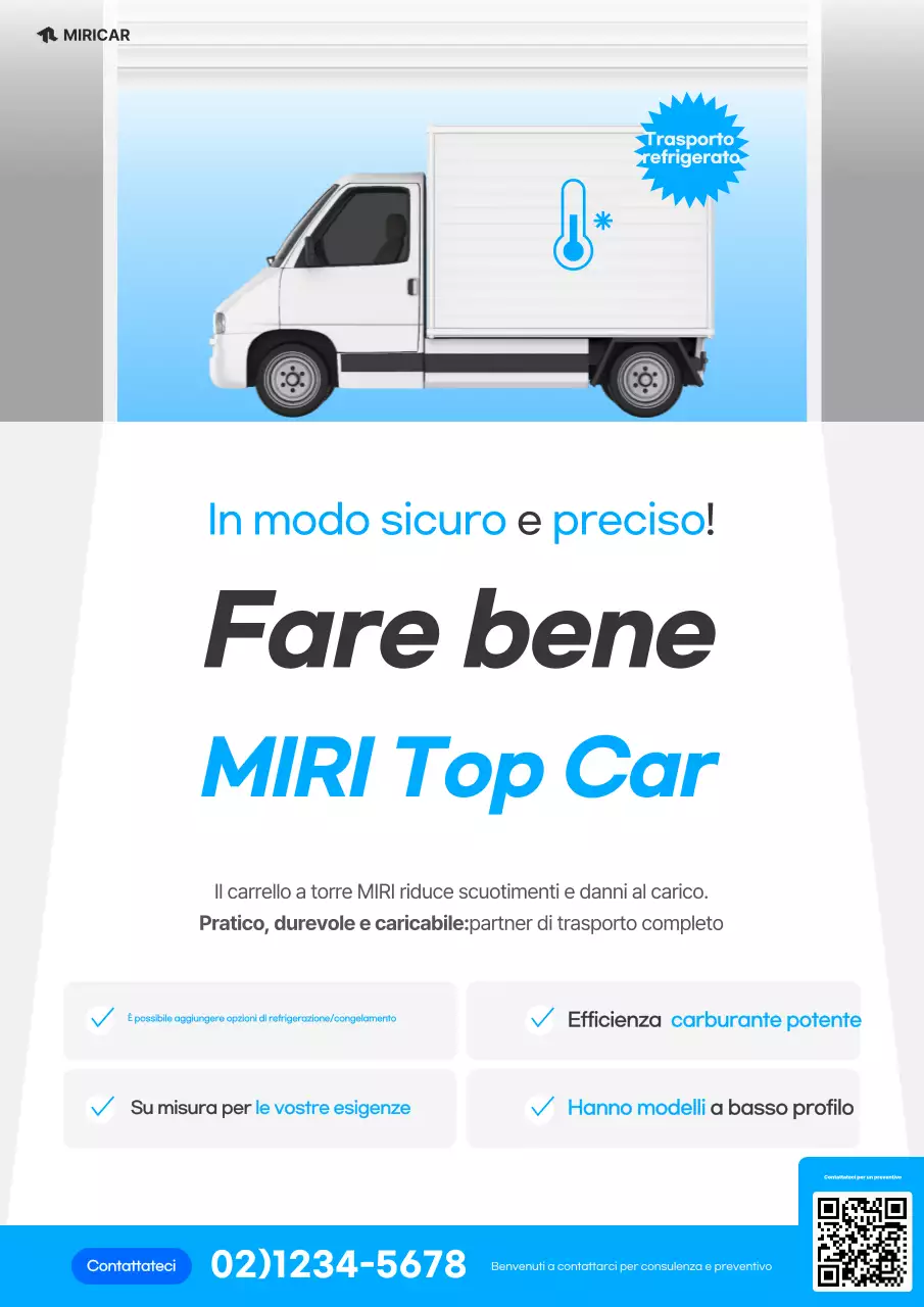 Promozione del trasporto merci semplice blu