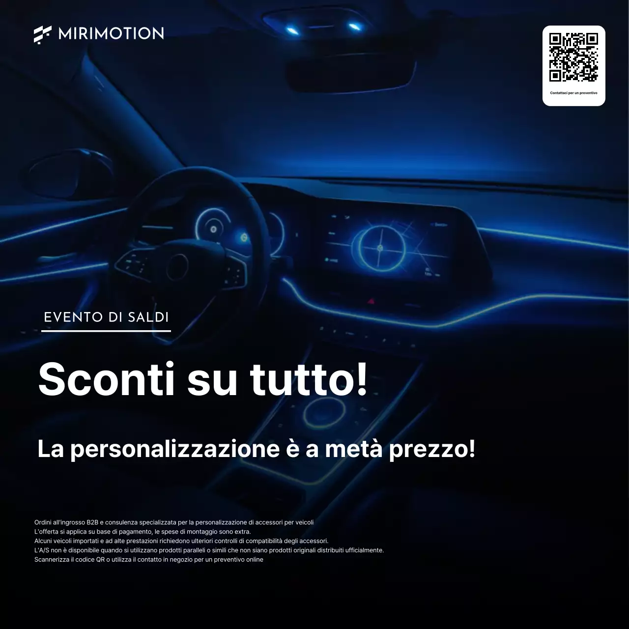Evento di vendita di accessori per auto moderne nere