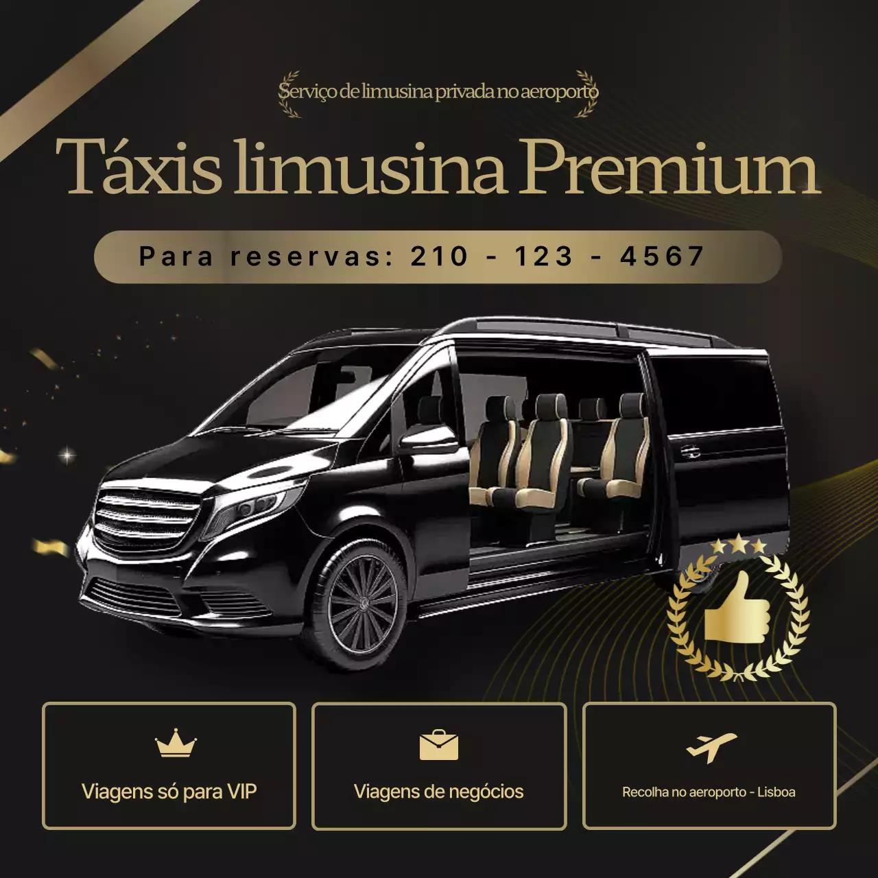 Propaganda de limusine de luxo preta