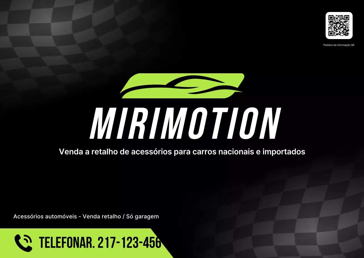 Anúncio de acessórios para carros modernos pretos