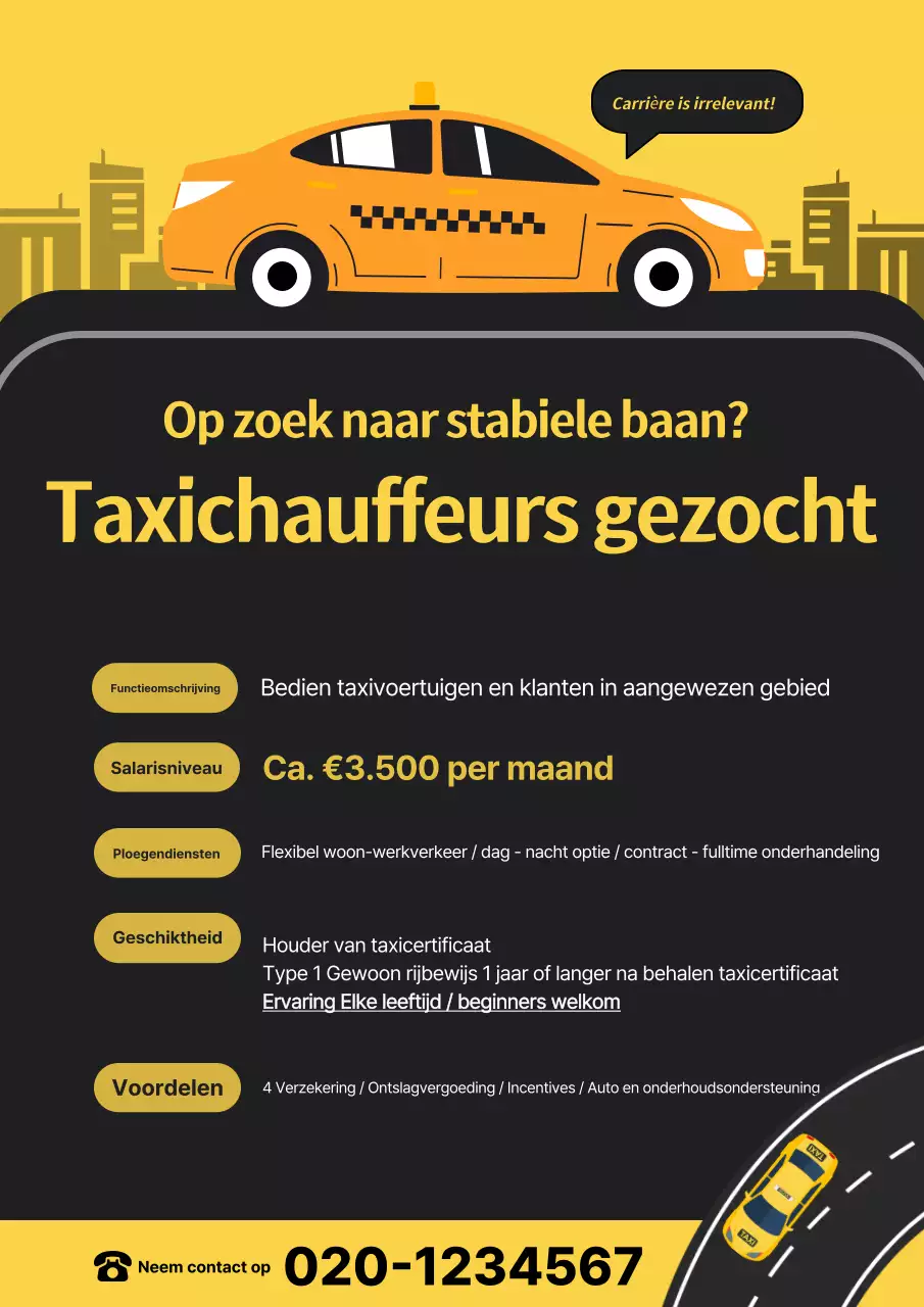 Wervingsbericht voor Yellow Basic Taxi