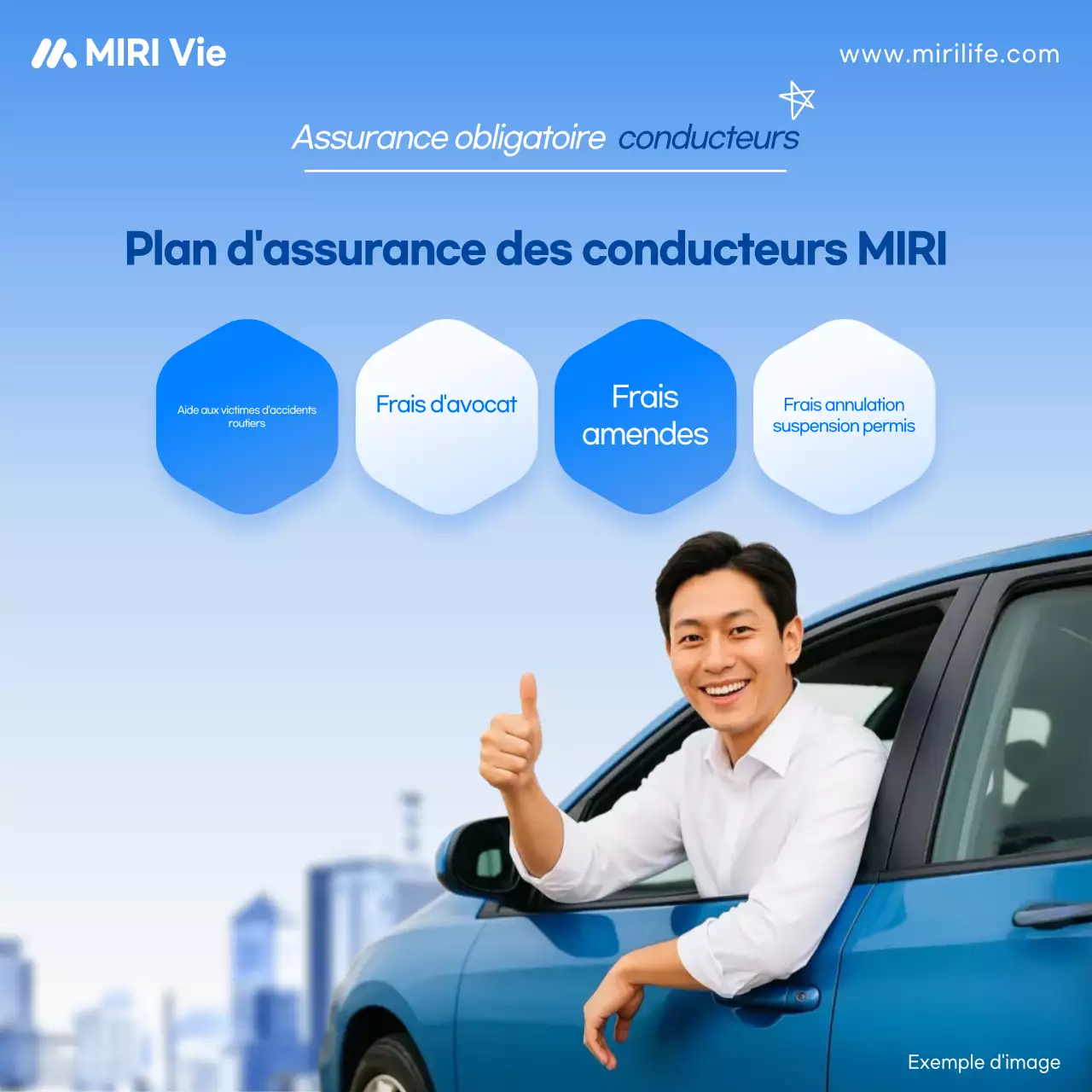 Publicité d'assurance moderne bleue