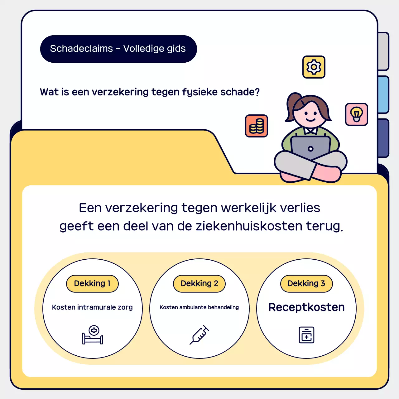 Gele eenvoudige verzekeringsclaimgids