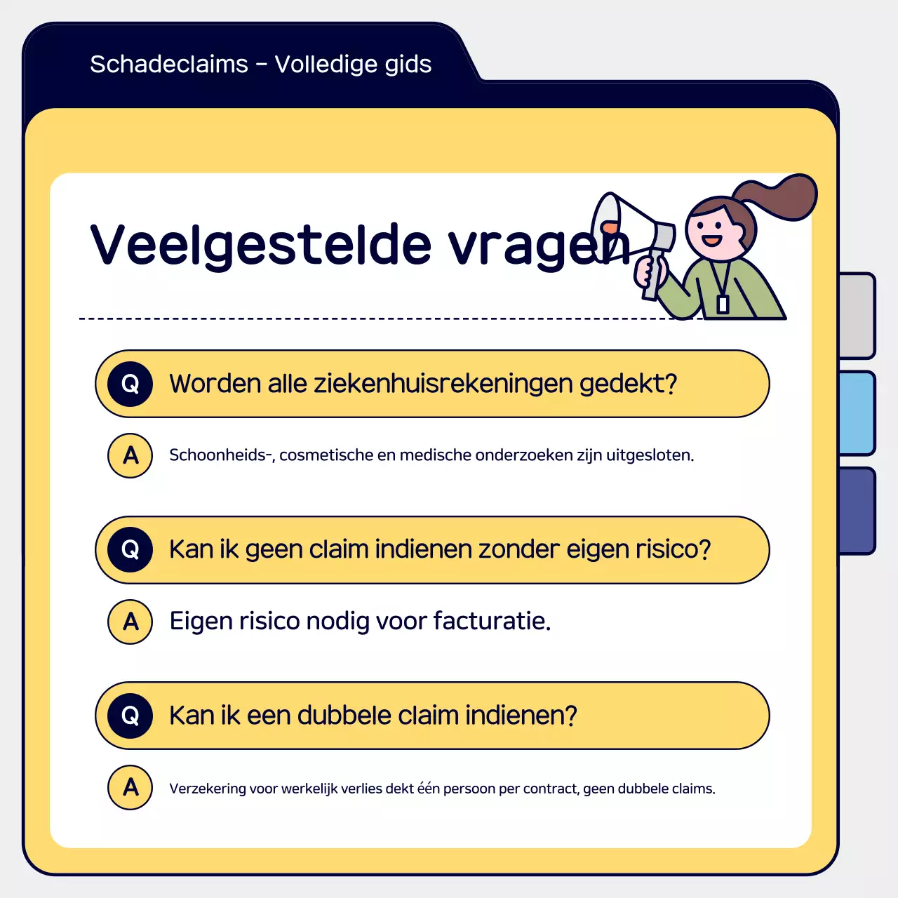 Gele eenvoudige verzekeringsclaimgids