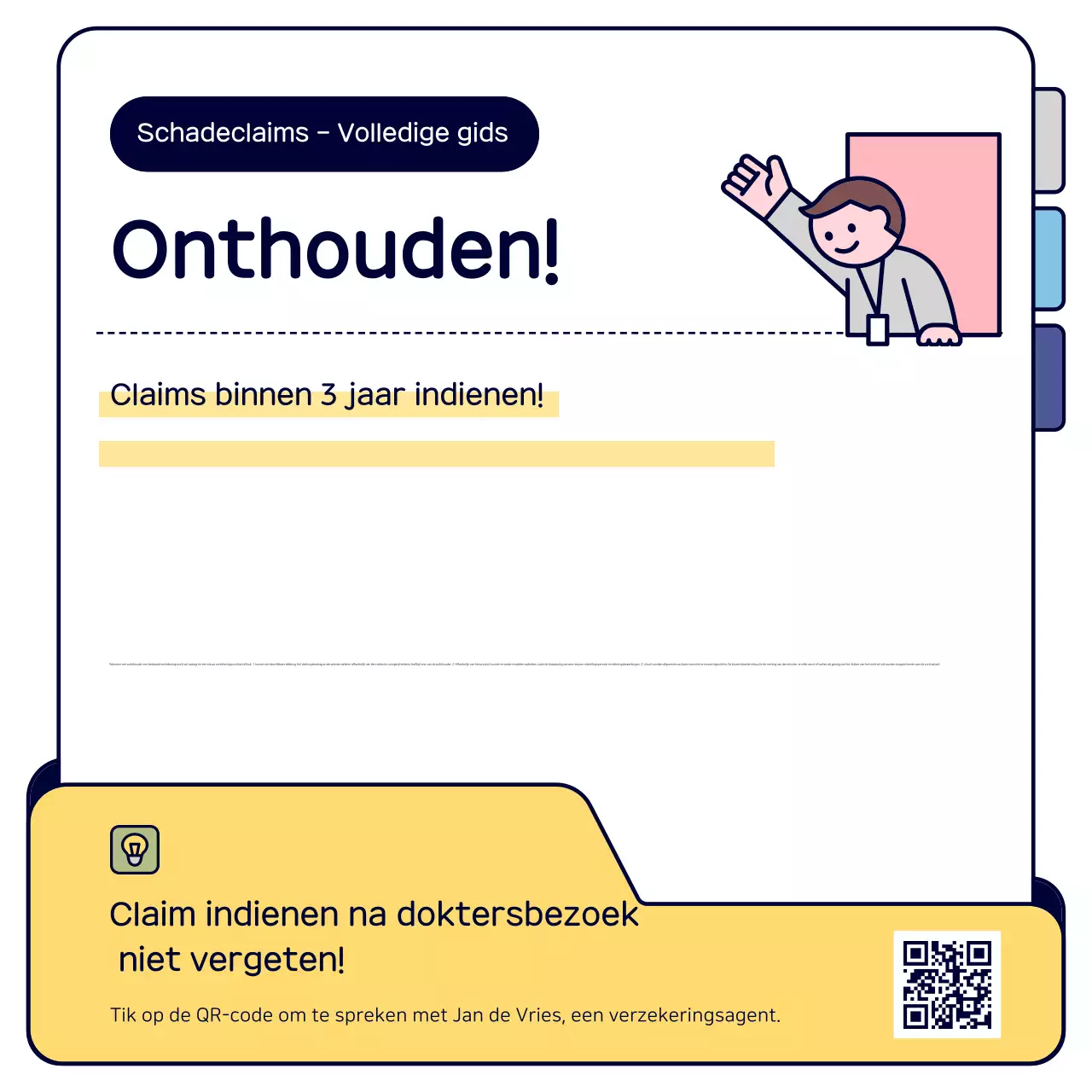 Gele eenvoudige verzekeringsclaimgids