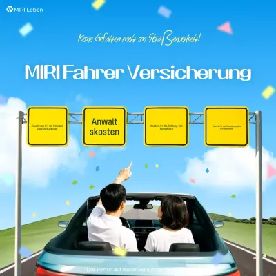 Blaue moderne Versicherungsanzeige