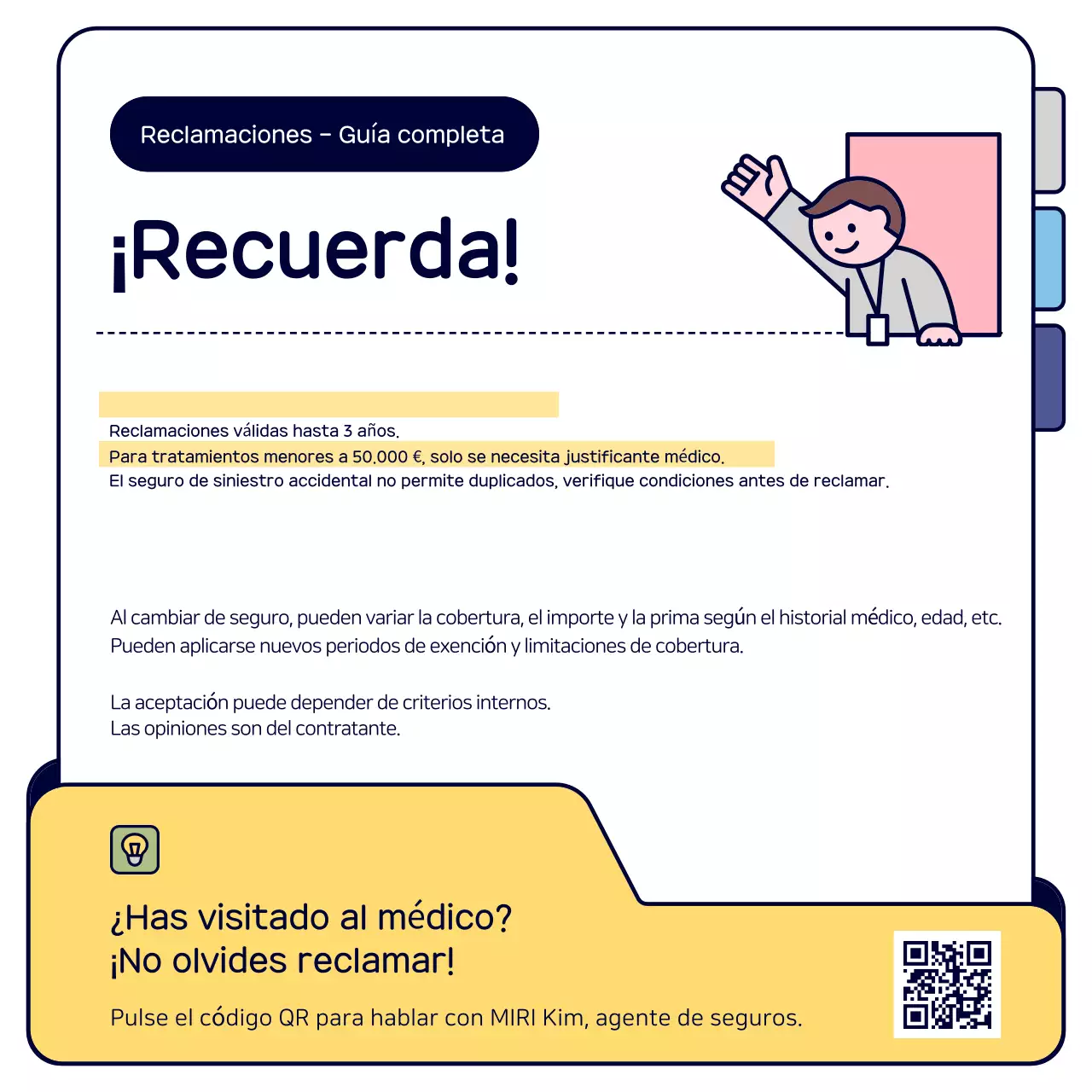 Guía amarilla sencilla para reclamaciones de seguros