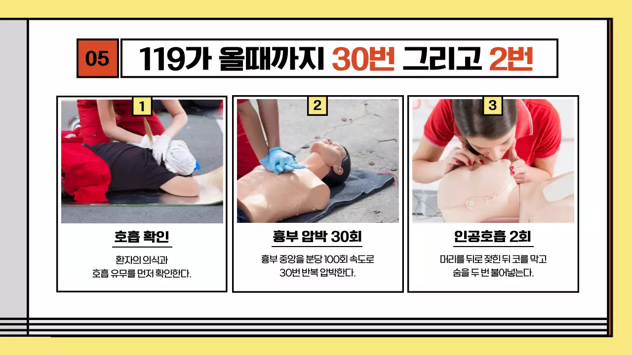 빨강과 노랑의 키치한 소방 안전 교육자료