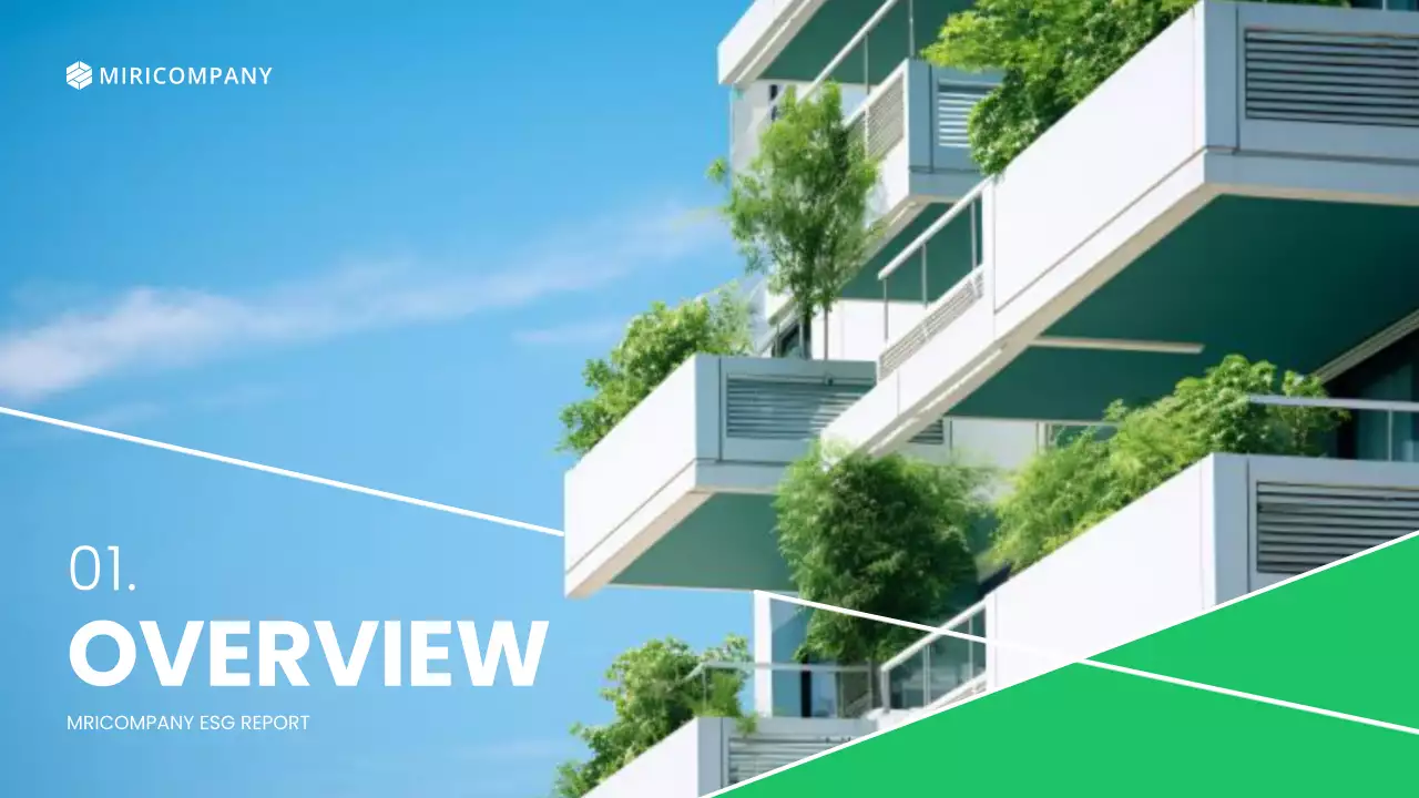 초록색과 연두색의 심플한 지속가능 ESG 경영 보고서