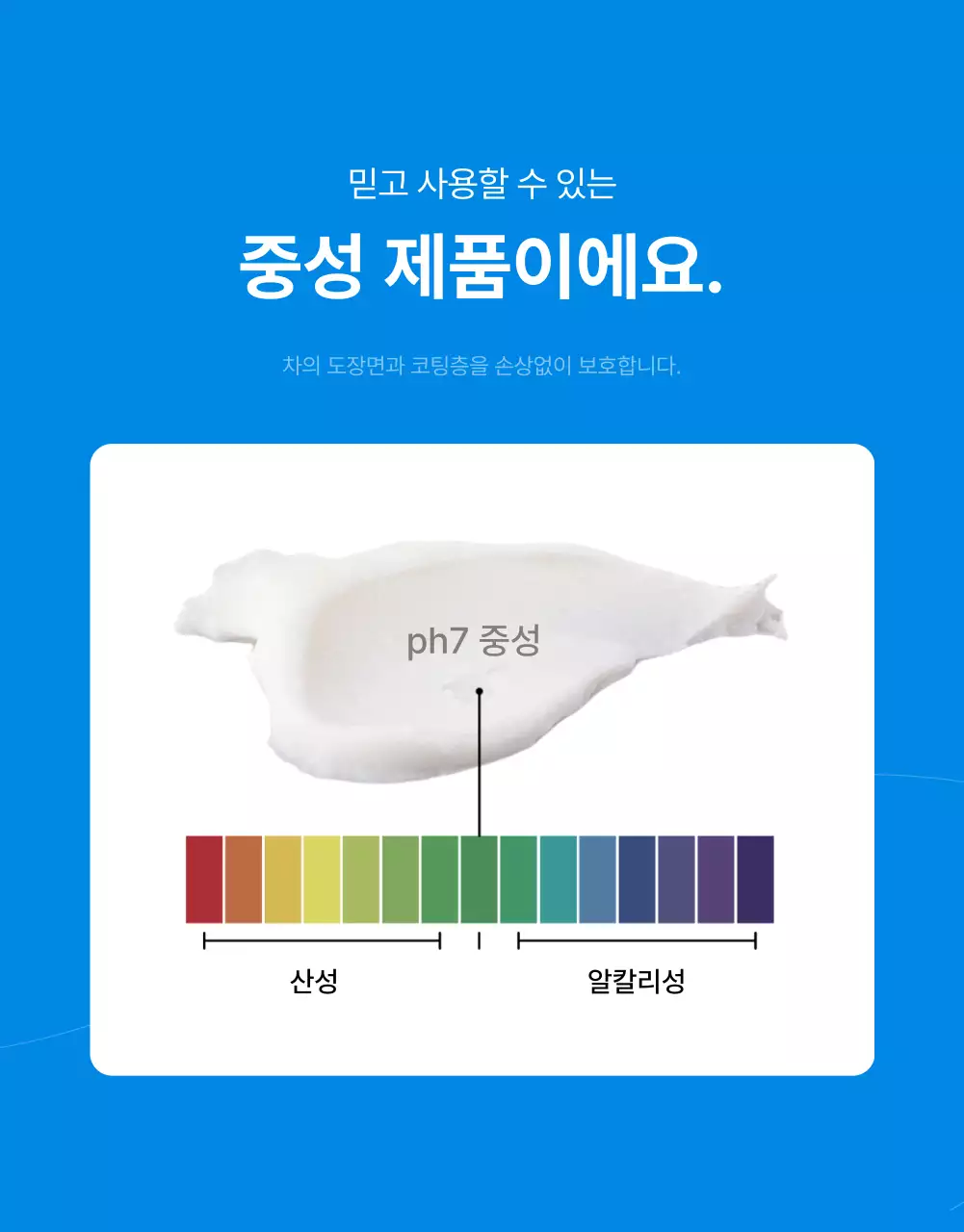 파랑과 하늘색의 모던한 세차용품 정보