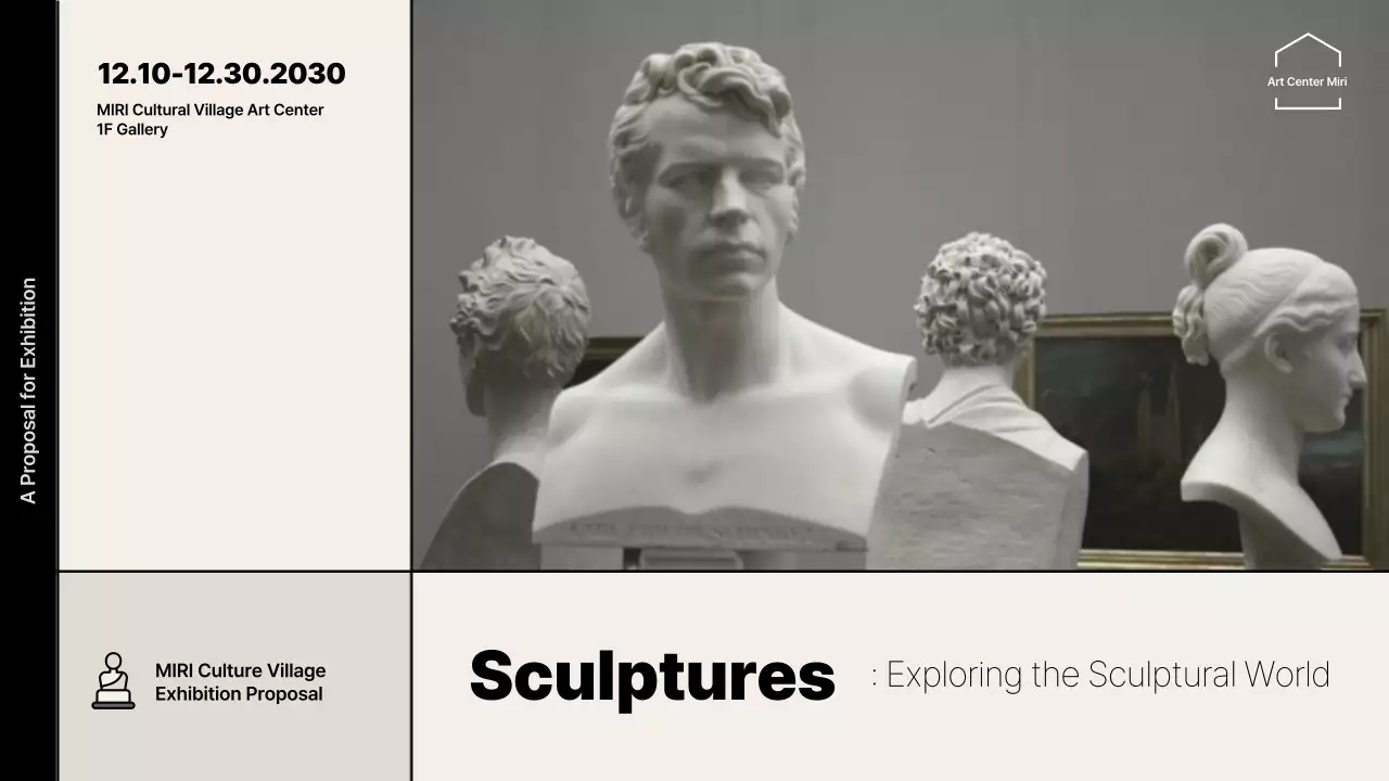 Grey Classic Sculpture Exhibition Presentation