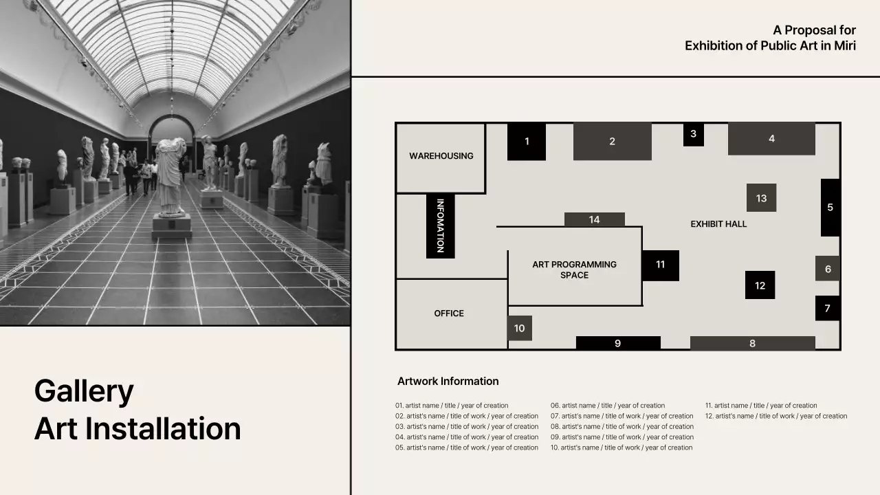Grey Classic Sculpture Exhibition Presentation