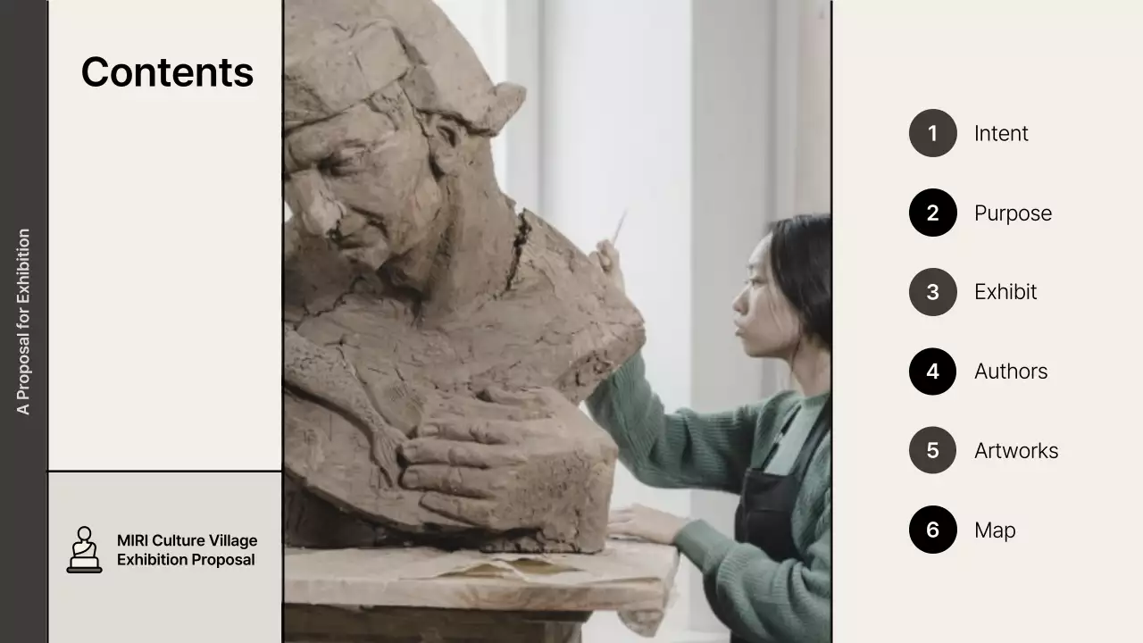 Grey Classic Sculpture Exhibition Presentation