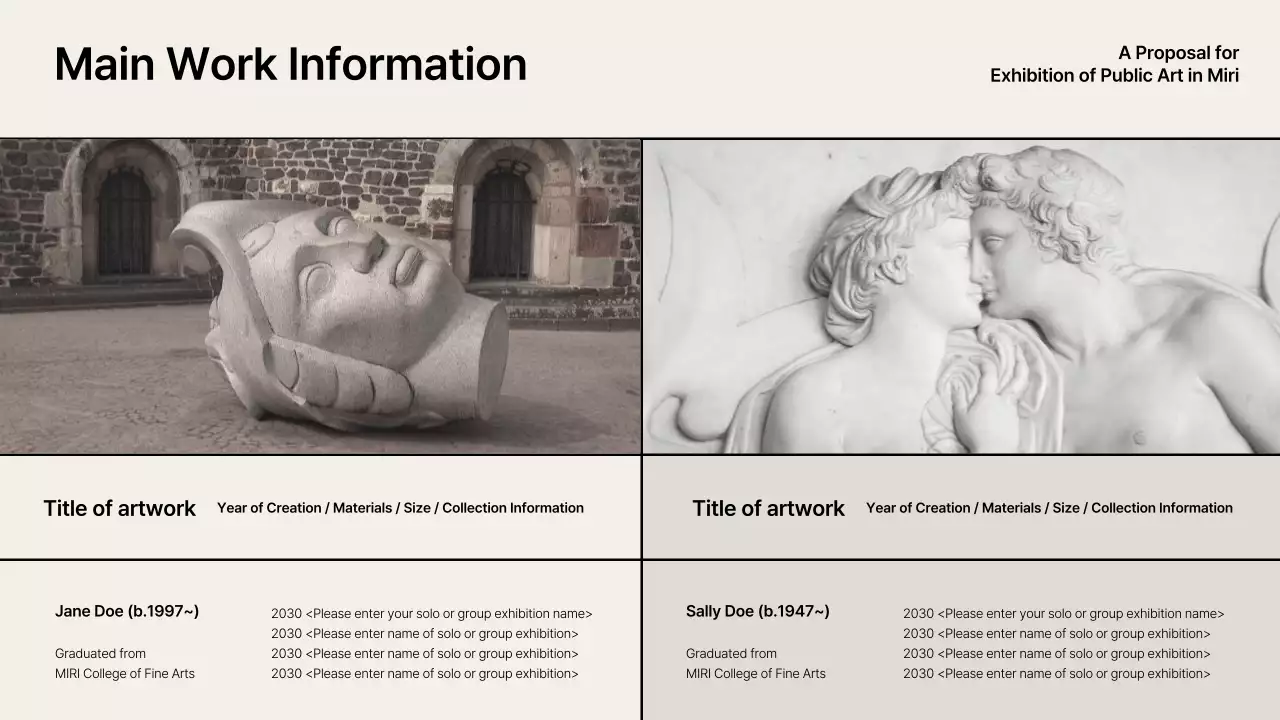 Grey Classic Sculpture Exhibition Presentation