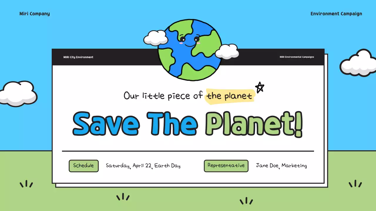 블루코믹 환경 홍보 프리젠테이션