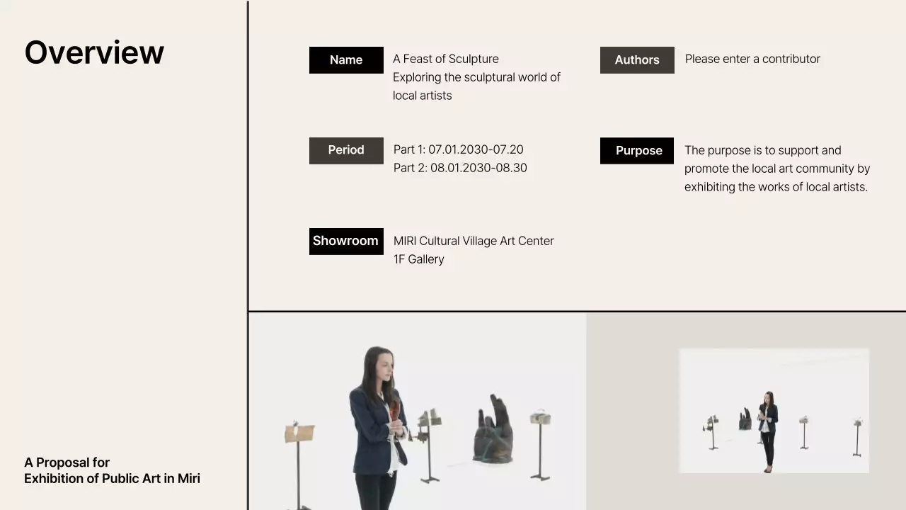 Grey Classic Sculpture Exhibition Presentation