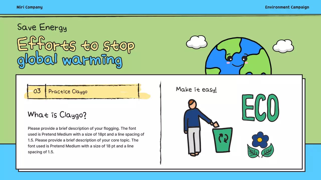 블루코믹 환경 홍보 프리젠테이션