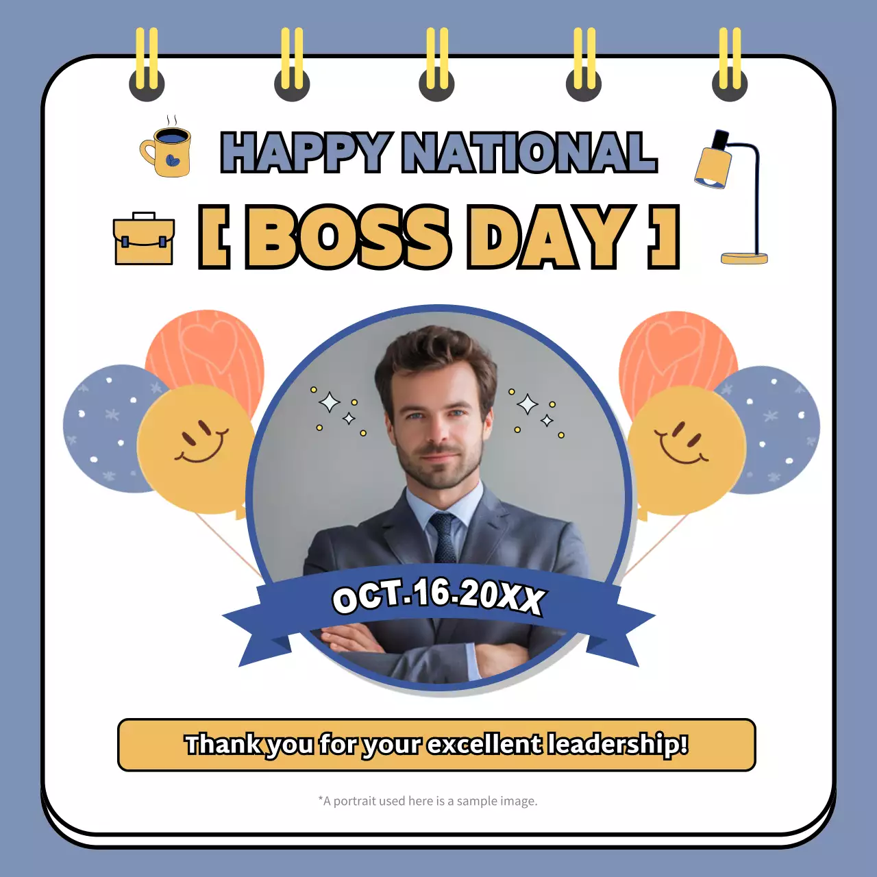 Blue Retro Celebration Invitation Social Media Post