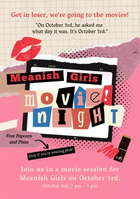 Pink Trendy Movie Event Poster