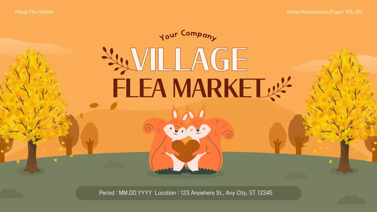 오렌지 러스틱 플리마켓 프로모션 프레젠테이션