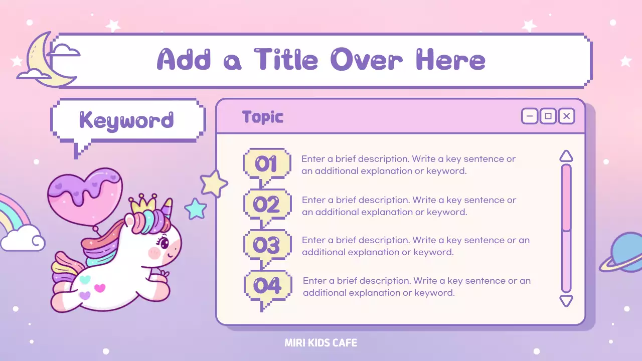 핑크 귀여운 아이들 프리젠테이션