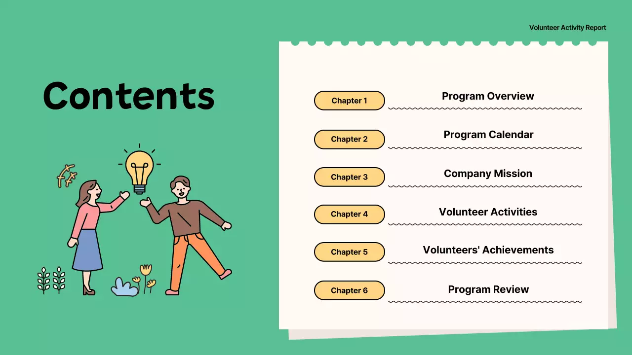 Green Simple Volunteer Report Presentation