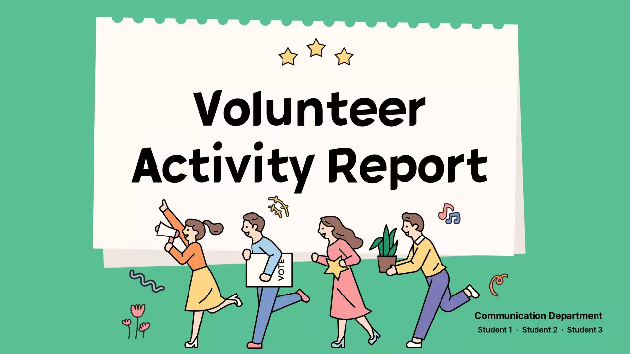 Green Simple Volunteer Report Presentation