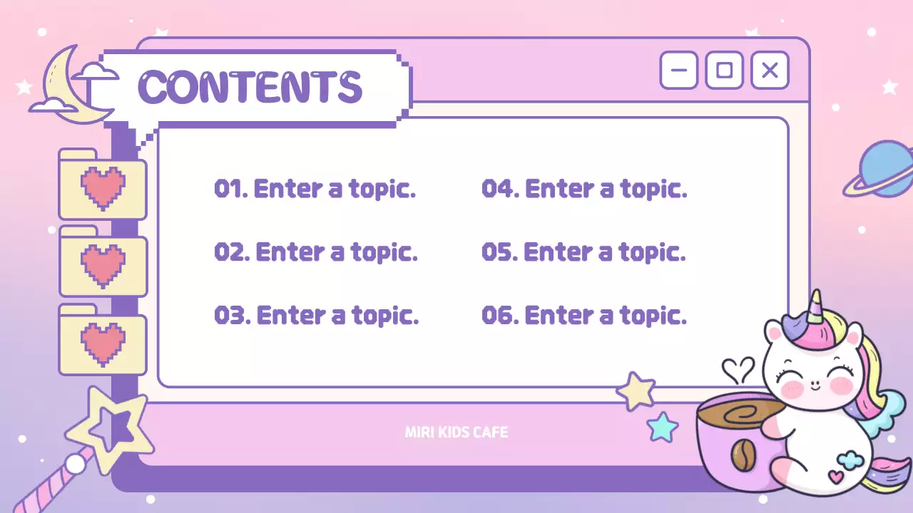 핑크 귀여운 아이들 프리젠테이션