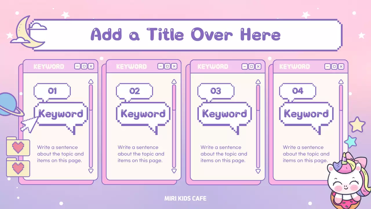 핑크 귀여운 아이들 프리젠테이션