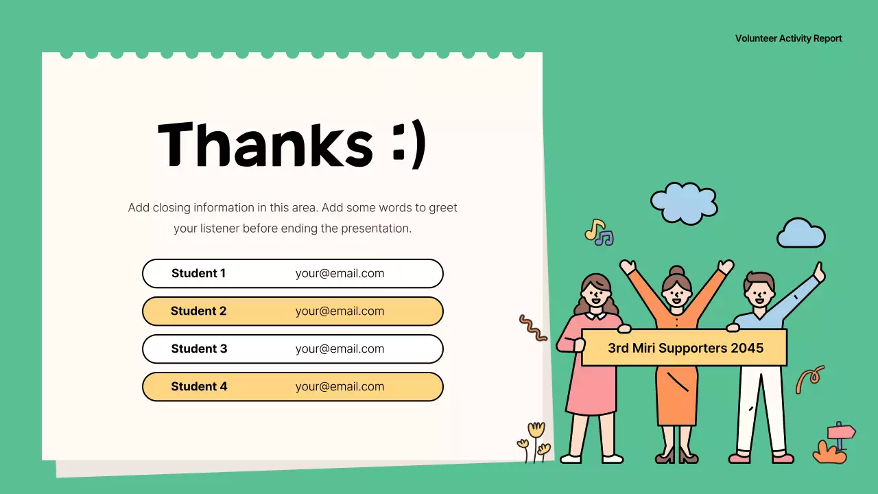 Green Simple Volunteer Report Presentation