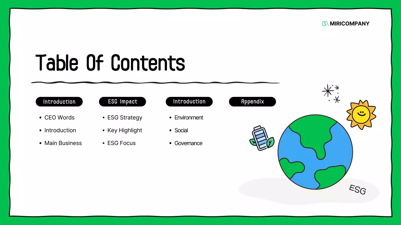 Green Simple Esg Report Presentation