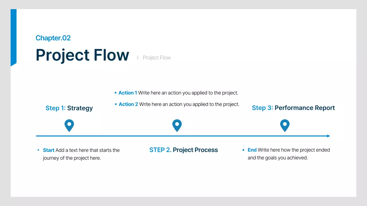 Simple office worker business plan in navy and blue