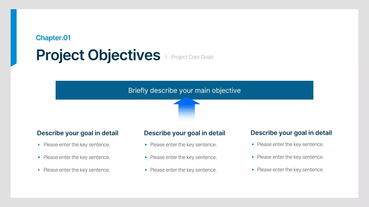 Simple office worker business plan in navy and blue
