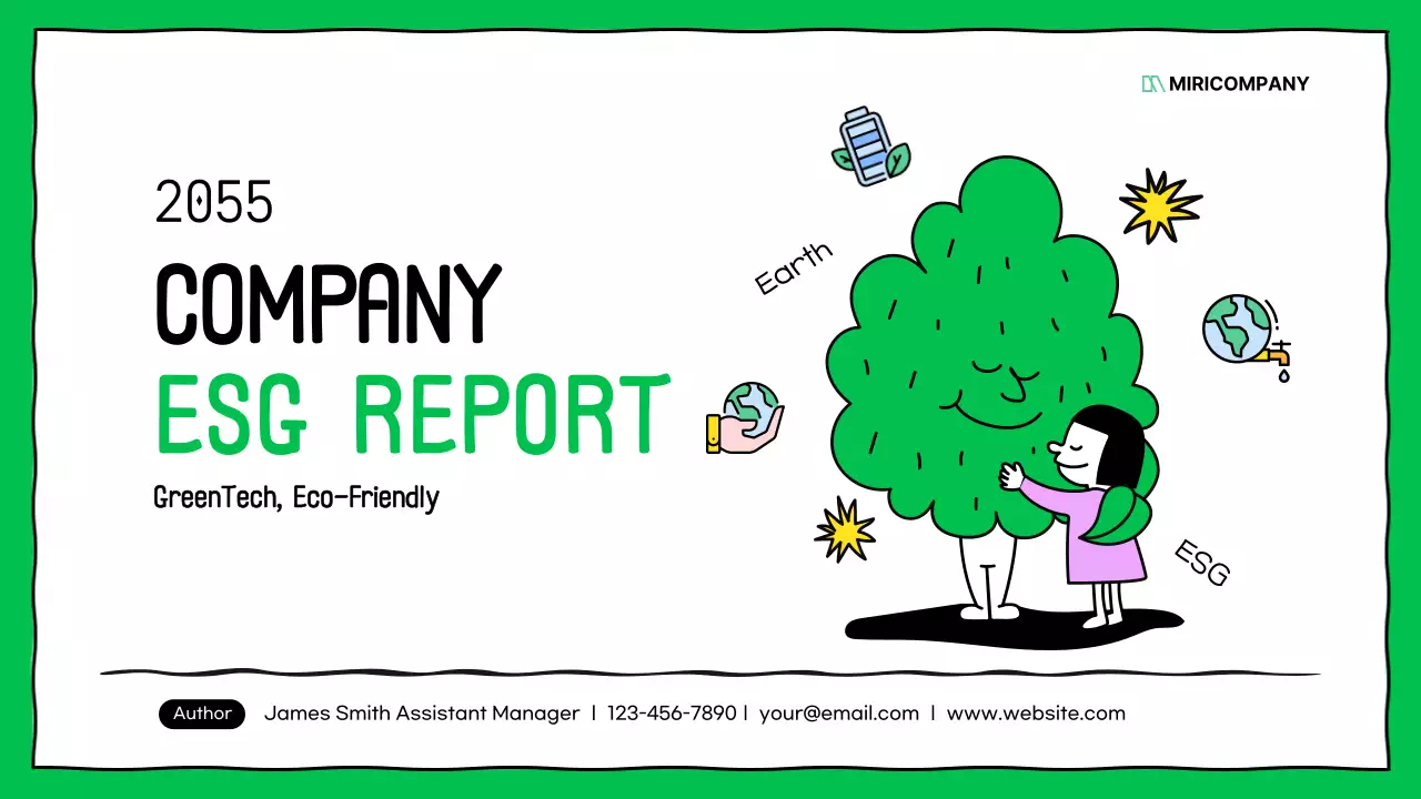 Green Simple Esg Report Presentation