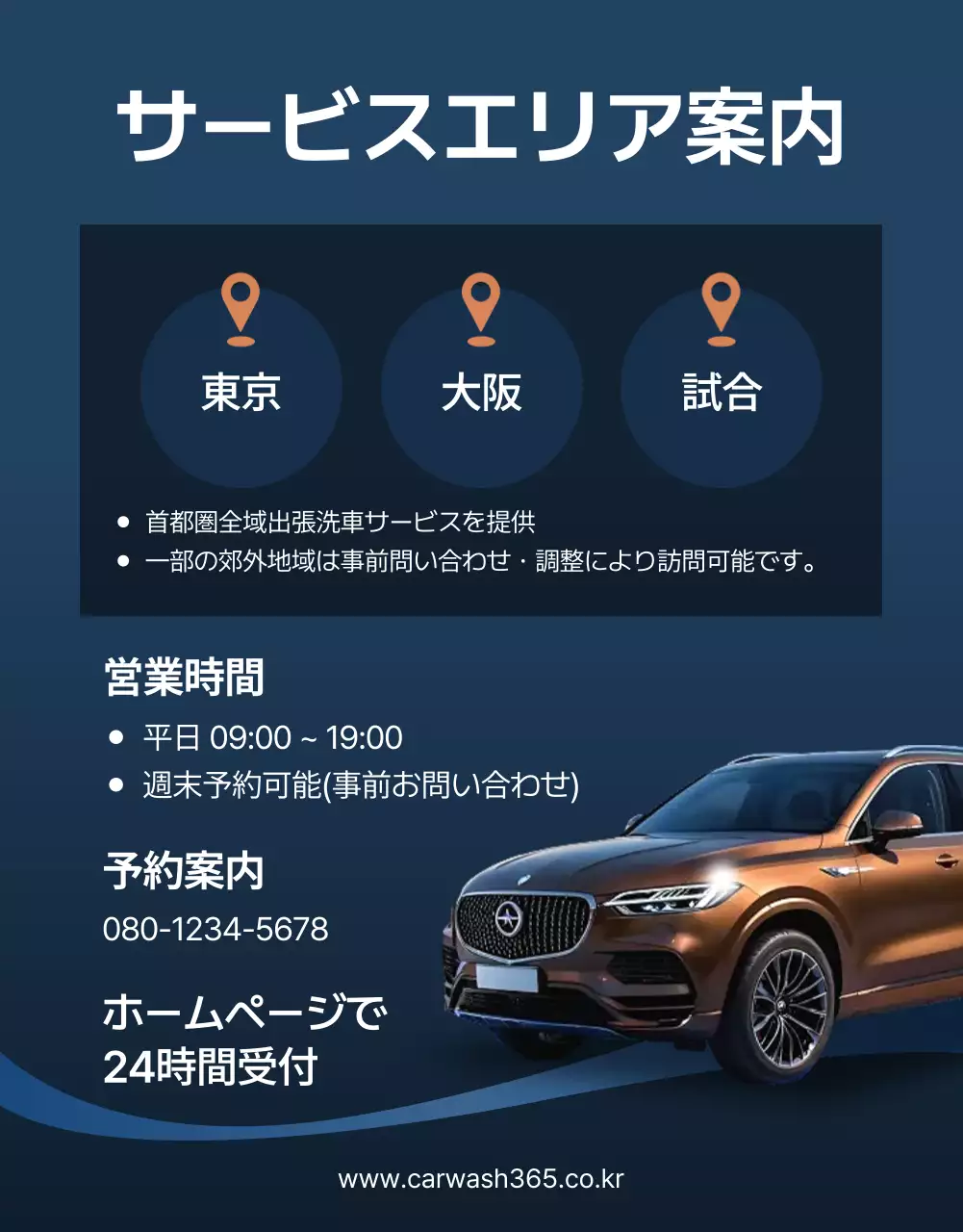 青 モダン 自動車 ポスター