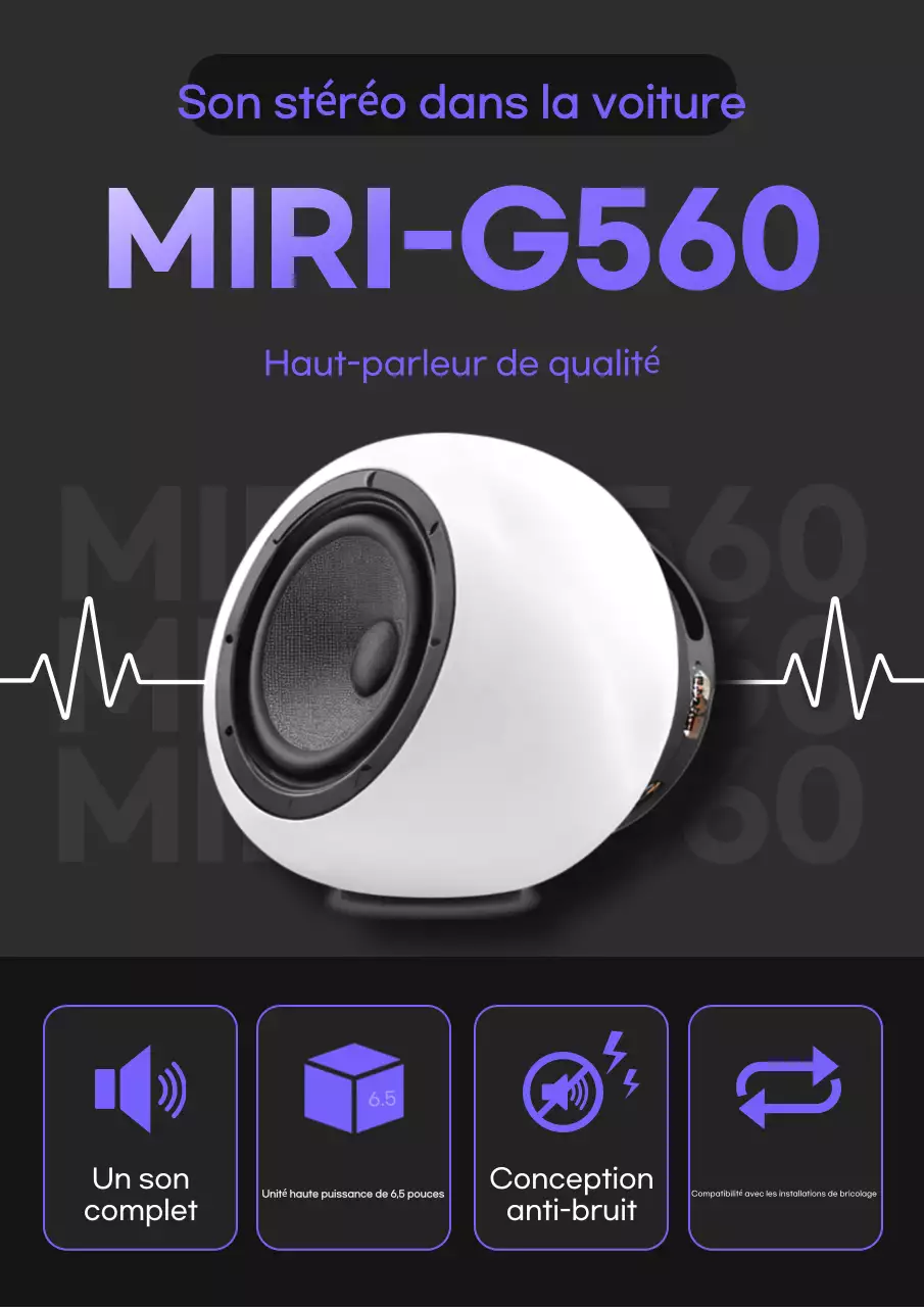 Publicité pour des haut-parleurs de voiture modernes noirs