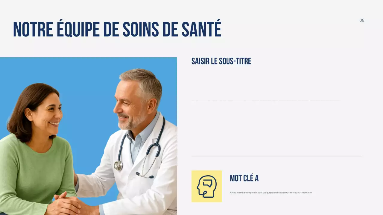 Présentation colorée et moderne de promotion des soins de santé