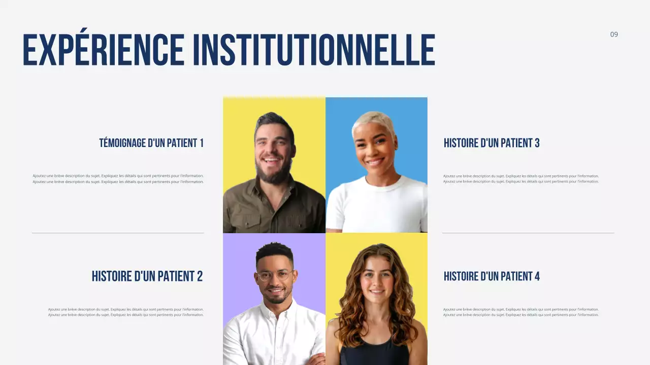Présentation colorée et moderne de promotion des soins de santé