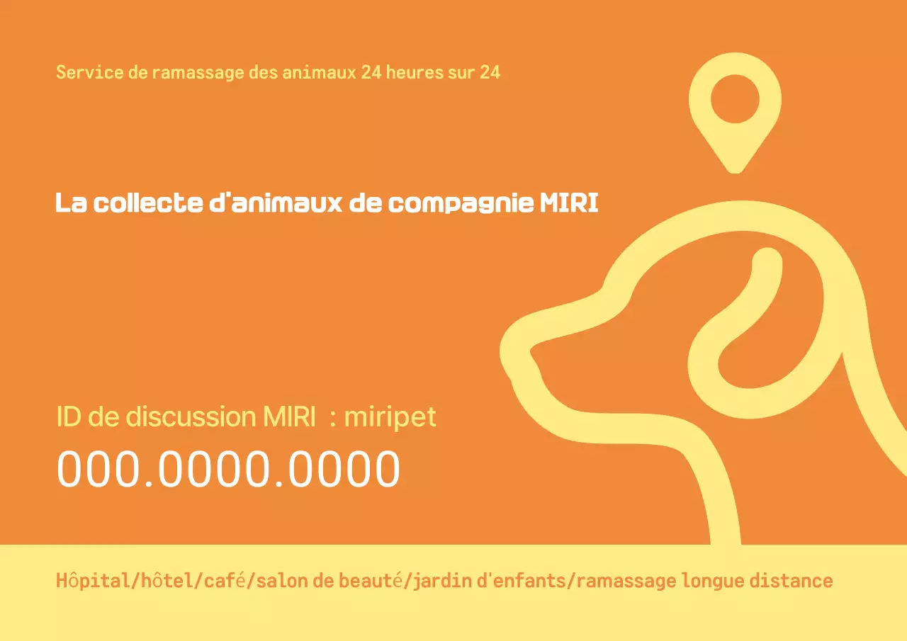 Promotion simple de taxi pour animaux de compagnie orange et jaune