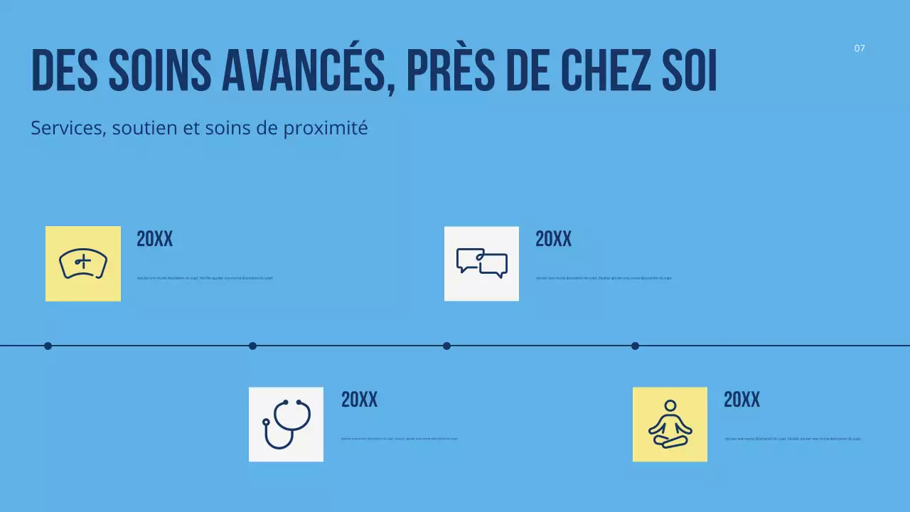 Présentation colorée et moderne de promotion des soins de santé