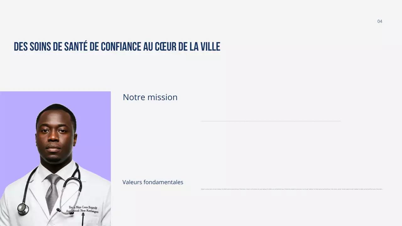 Présentation colorée et moderne de promotion des soins de santé