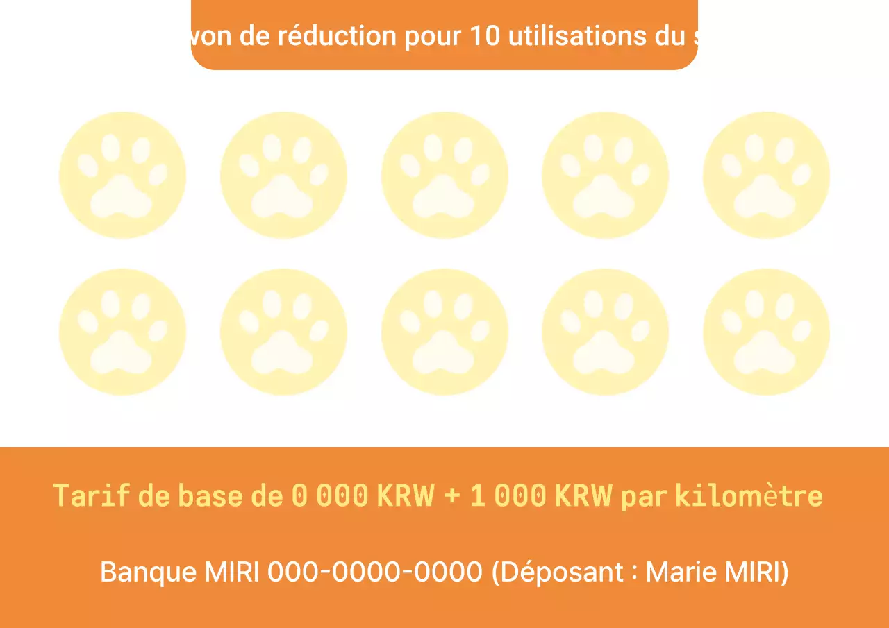 Promotion simple de taxi pour animaux de compagnie orange et jaune