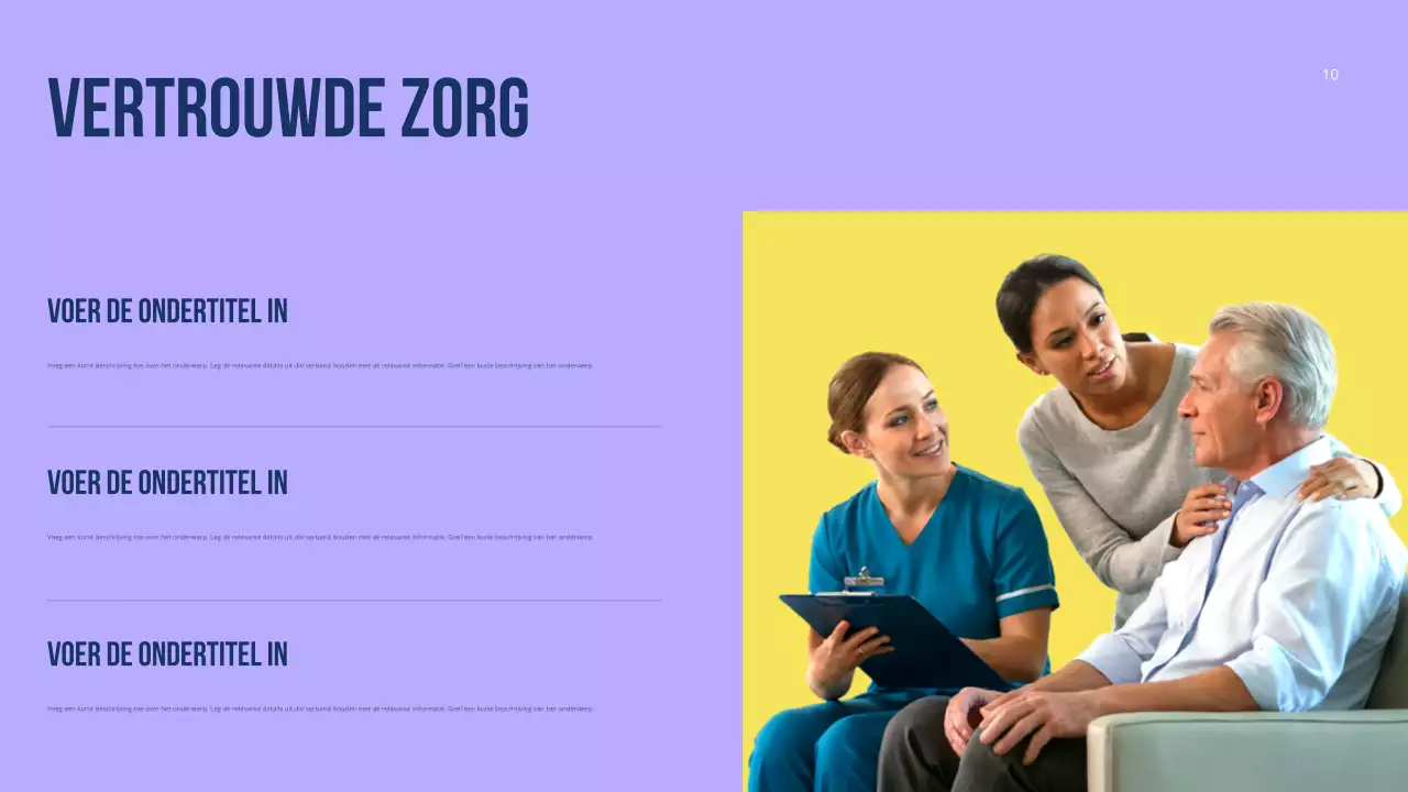 Kleurrijke moderne presentatie voor gezondheidszorgpromotie