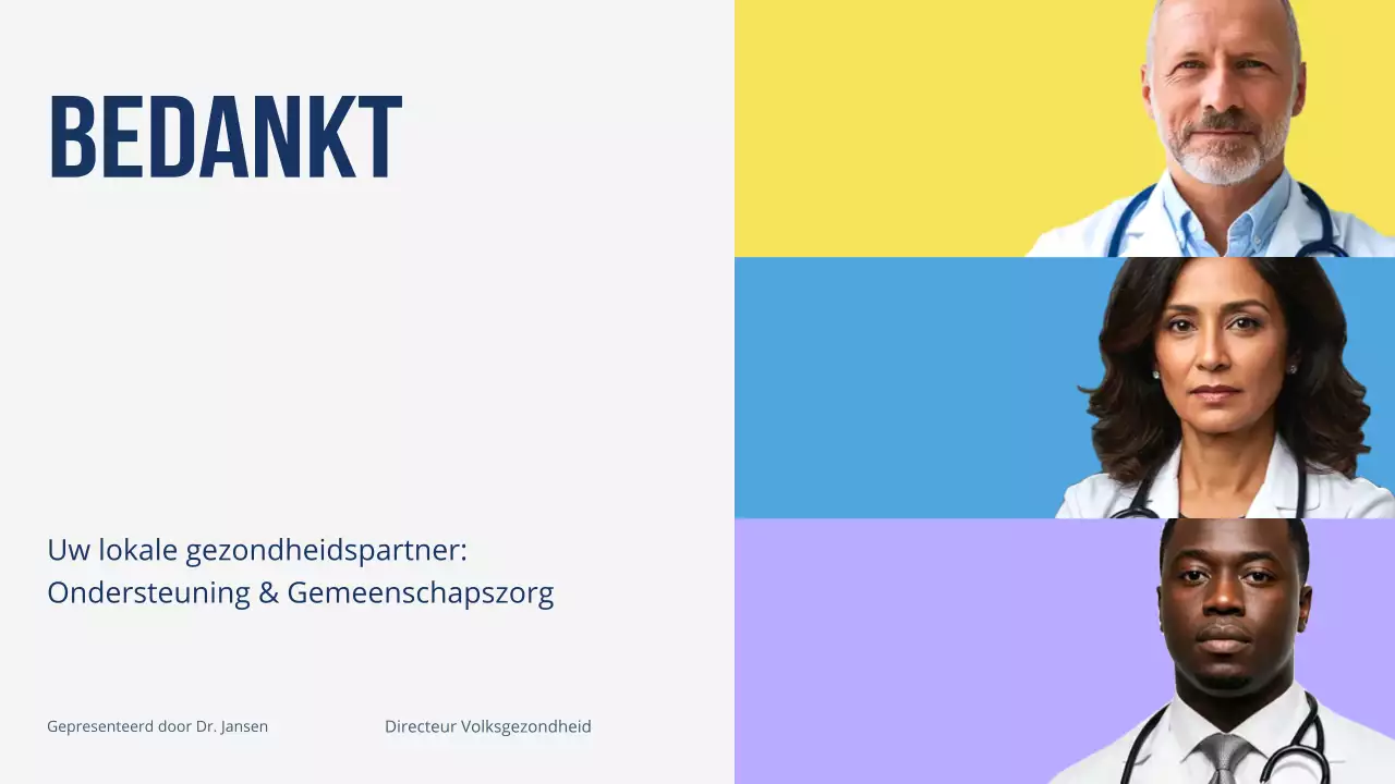 Kleurrijke moderne presentatie voor gezondheidszorgpromotie