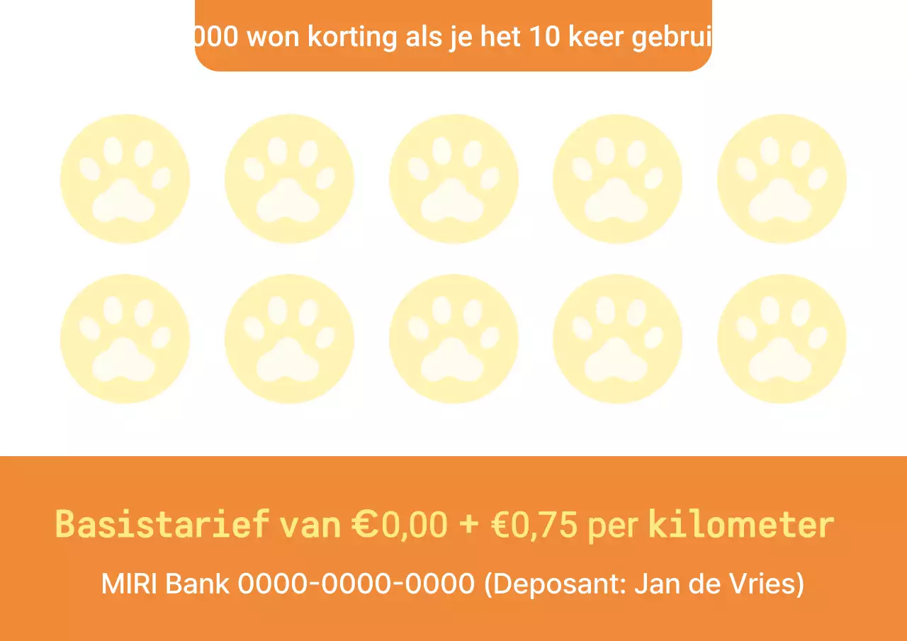 Eenvoudige oranje en gele huisdierentaxi-promotie