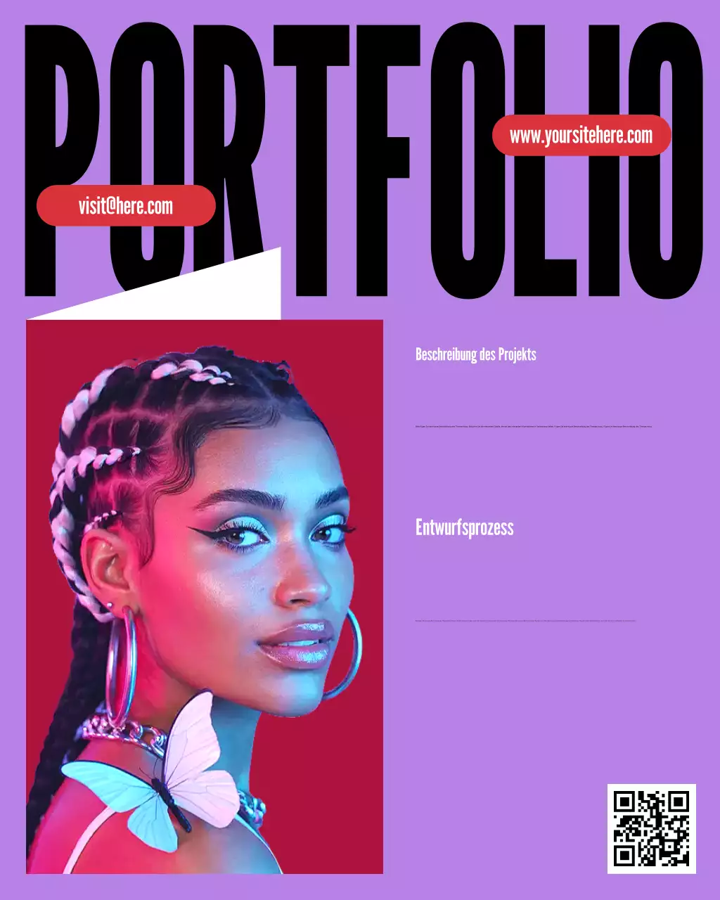 Pinker trendiger Portfolio-Promotion-Instagram-Beitrag